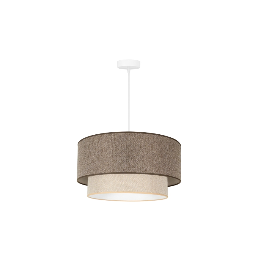 Duolla - Lámpara colgante BOHO ECO RECYCLING 1xE27/15W/230V diá. 45 cm marrón/color crema