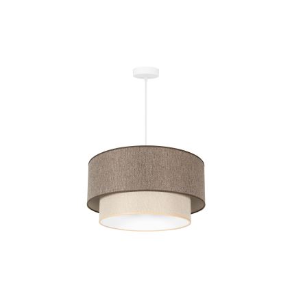 Duolla - Lámpara colgante BOHO ECO RECYCLING 1xE27/15W/230V diá. 45 cm marrón/color crema