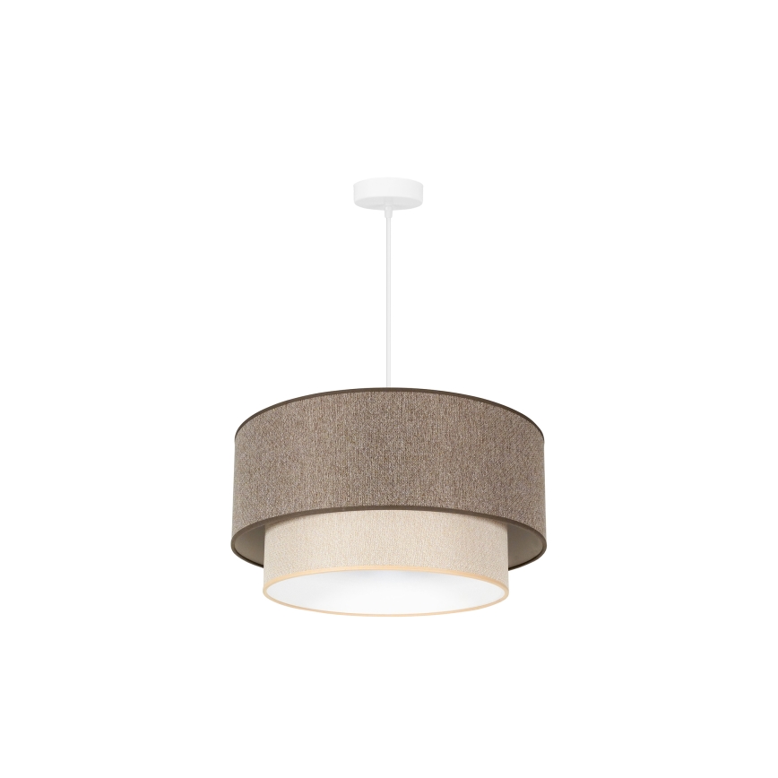 Duolla - Lámpara colgante BOHO ECO RECYCLING 1xE27/15W/230V diá. 45 cm marrón/color crema