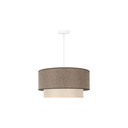 Duolla - Lámpara colgante BOHO ECO RECYCLING 1xE27/15W/230V diá. 45 cm marrón/color crema