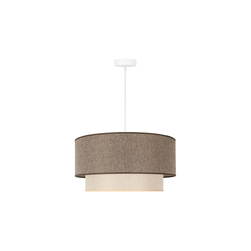 Duolla - Lámpara colgante BOHO ECO RECYCLING 1xE27/15W/230V diá. 45 cm marrón/color crema