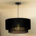 Duolla - Lámpara colgante BOHO RATTAN 1xE27/15W/230V diá. 45 cm negro