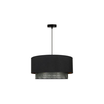Duolla - Lámpara colgante BOHO RATTAN 1xE27/15W/230V diá. 45 cm negro