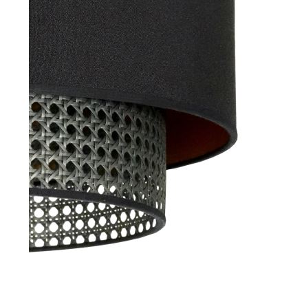 Duolla - Lámpara colgante BOHO RATTAN 1xE27/15W/230V diá. 45 cm negro