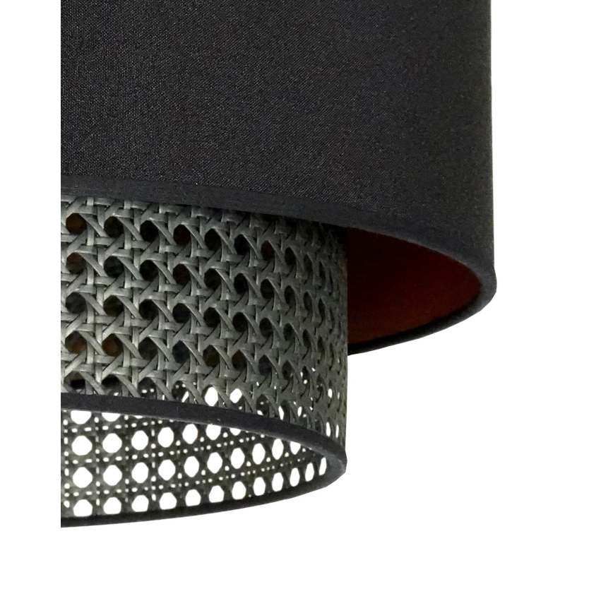 Duolla - Lámpara colgante BOHO RATTAN 1xE27/15W/230V diá. 45 cm negro