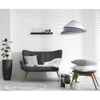 Duolla - Lámpara colgante COCO 1xE27/40W/230V diá. 50 cm blanco/negro