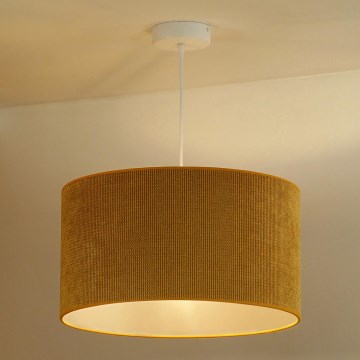 Duolla - Lámpara colgante CORDUROY 1xE27/15W/230V diá. 40 cm amarillo