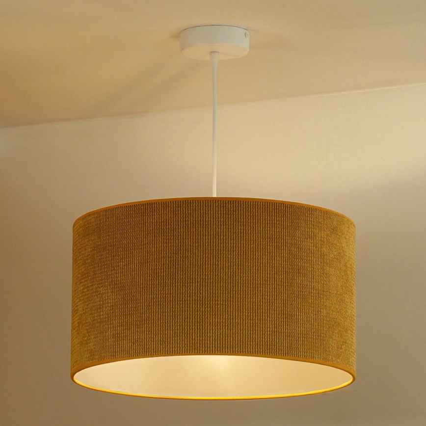 Duolla - Lámpara colgante CORDUROY 1xE27/15W/230V diá. 40 cm amarillo
