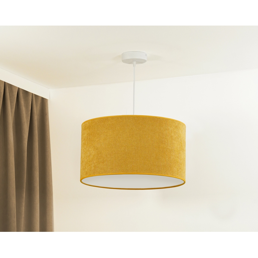 Duolla - Lámpara colgante CORDUROY 1xE27/15W/230V diá. 40 cm amarillo