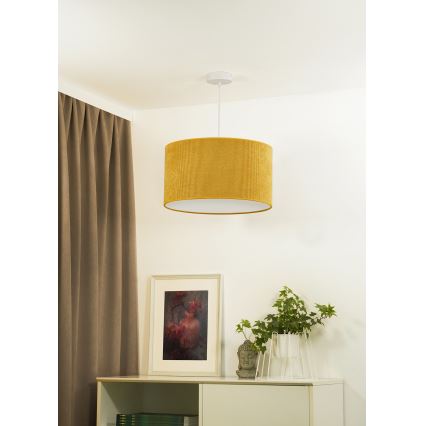 Duolla - Lámpara colgante CORDUROY 1xE27/15W/230V diá. 40 cm amarillo