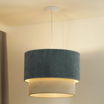 Duolla - Lámpara colgante CORDUROY 1xE27/15W/230V diá. 40 cm azul/beige