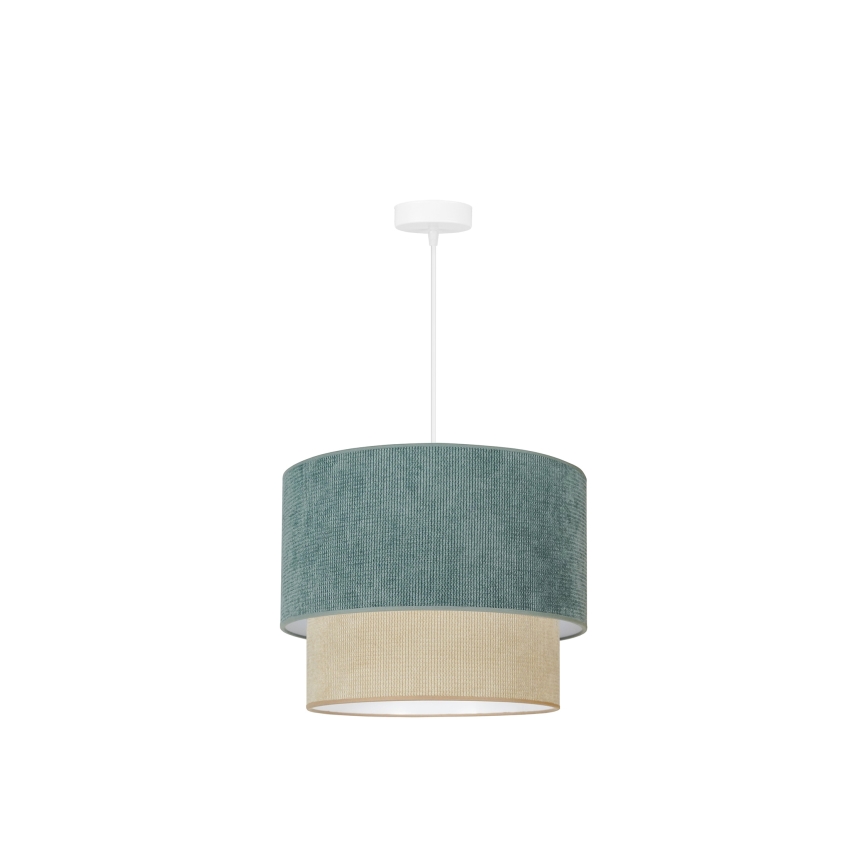 Duolla - Lámpara colgante CORDUROY 1xE27/15W/230V diá. 40 cm azul/beige
