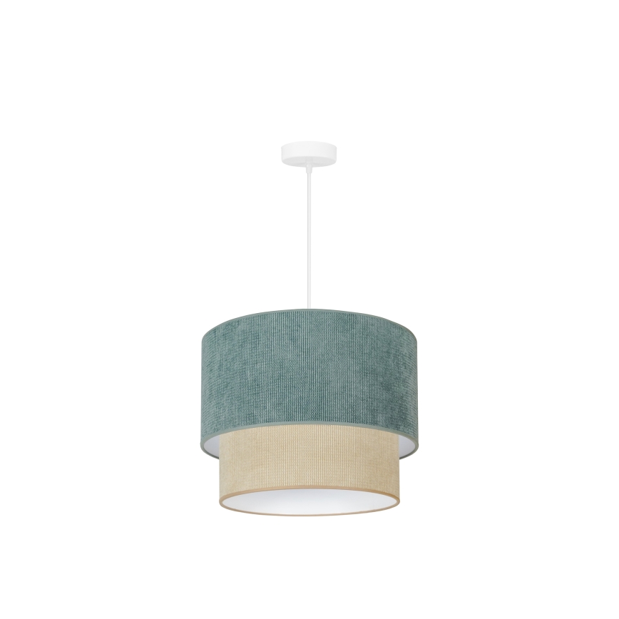 Duolla - Lámpara colgante CORDUROY 1xE27/15W/230V diá. 40 cm azul/beige