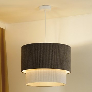 Duolla - Lámpara colgante CORDUROY 1xE27/15W/230V diá. 40 cm marrón/color crema