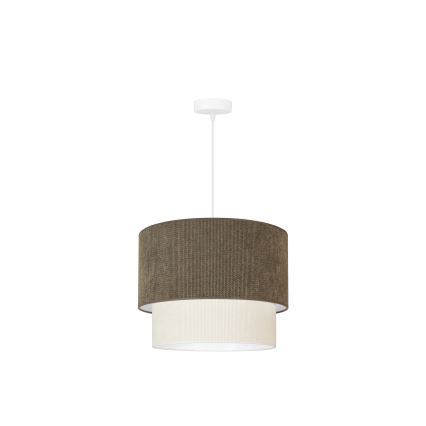 Duolla - Lámpara colgante CORDUROY 1xE27/15W/230V diá. 40 cm marrón/color crema