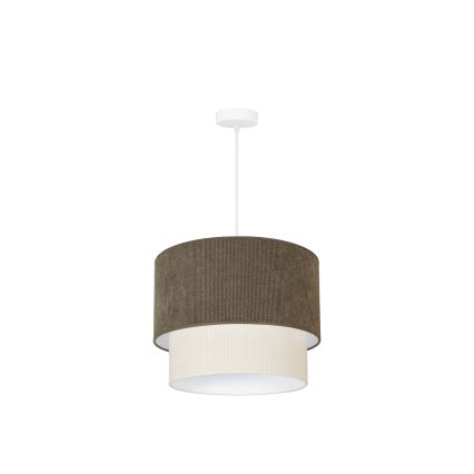 Duolla - Lámpara colgante CORDUROY 1xE27/15W/230V diá. 40 cm marrón/color crema