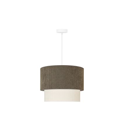 Duolla - Lámpara colgante CORDUROY 1xE27/15W/230V diá. 40 cm marrón/color crema