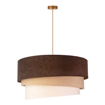 Duolla - Lámpara colgante DEVON 1xE27/40W/230V diá. 45 cm marrón/beige