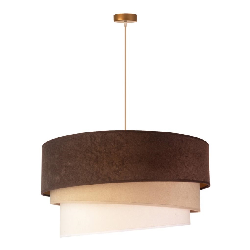 Duolla - Lámpara colgante DEVON 1xE27/40W/230V diá. 45 cm marrón/beige