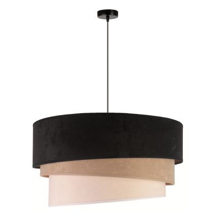 Duolla - Lámpara colgante DEVON 1xE27/40W/230V diá. 45 cm negro/beige