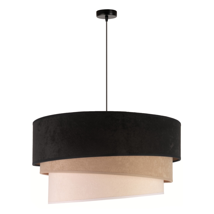 Duolla - Lámpara colgante DEVON 1xE27/40W/230V diá. 45 cm negro/beige
