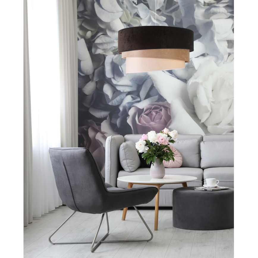 Duolla - Lámpara colgante DEVON 1xE27/40W/230V diá. 45 cm negro/beige