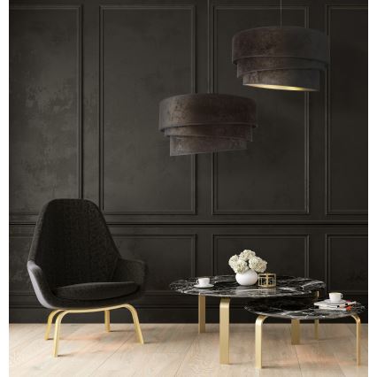 Duolla - Lámpara colgante DEVON 1xE27/40W/230V diá. 45 cm negro/dorado