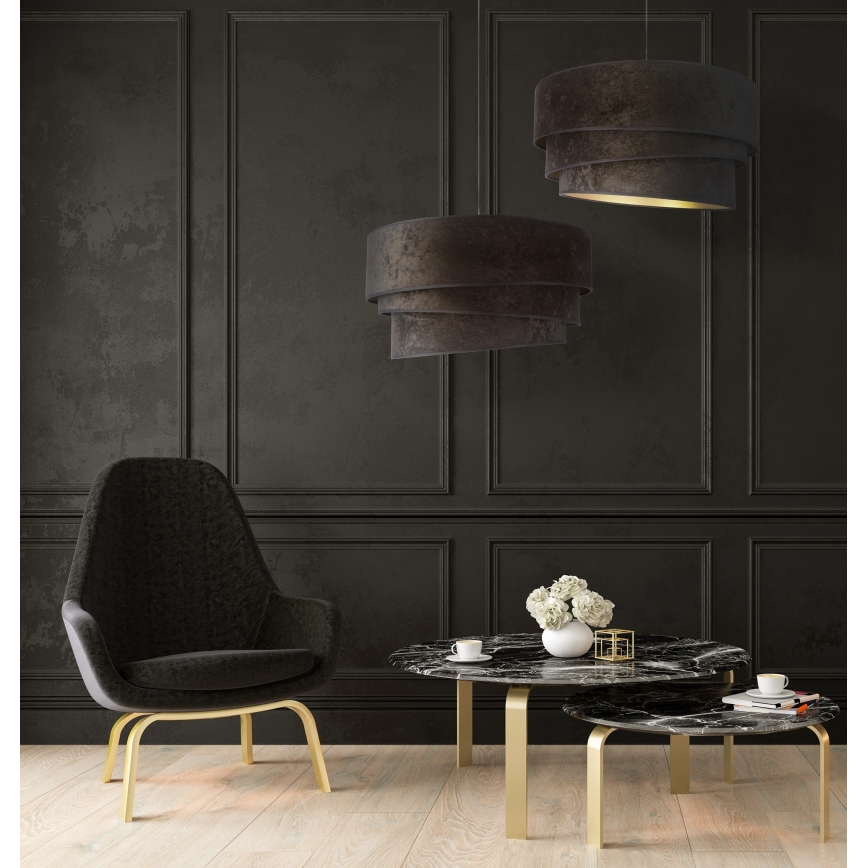 Duolla - Lámpara colgante DEVON 1xE27/40W/230V diá. 45 cm negro/dorado
