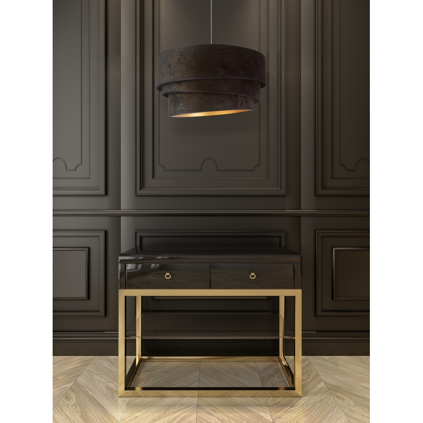 Duolla - Lámpara colgante DEVON 1xE27/40W/230V diá. 45 cm negro/dorado