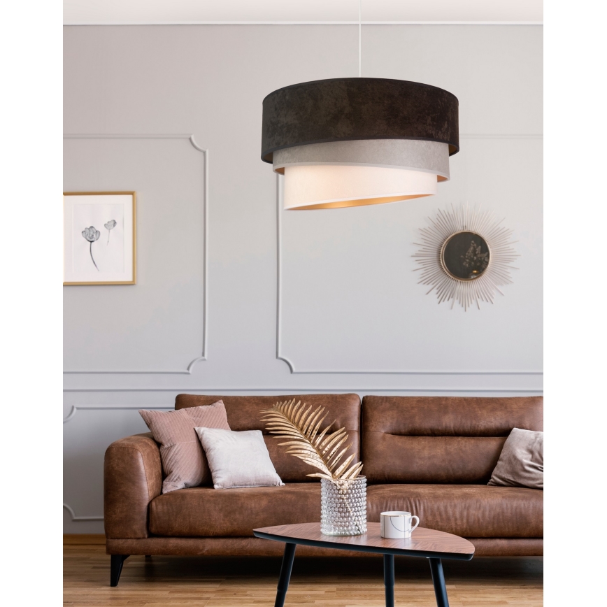 Duolla - Lámpara colgante DEVON 1xE27/40W/230V diá. 45 cm negro/gris/beige