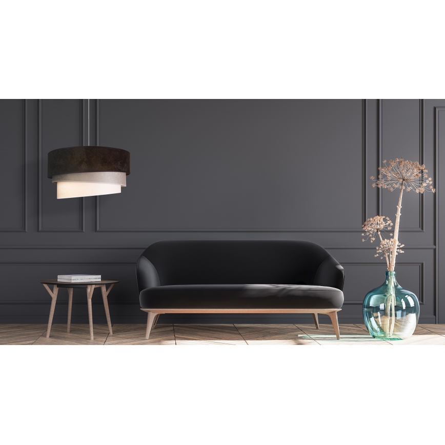 Duolla - Lámpara colgante DEVON 1xE27/40W/230V diá. 45 cm negro/gris/beige