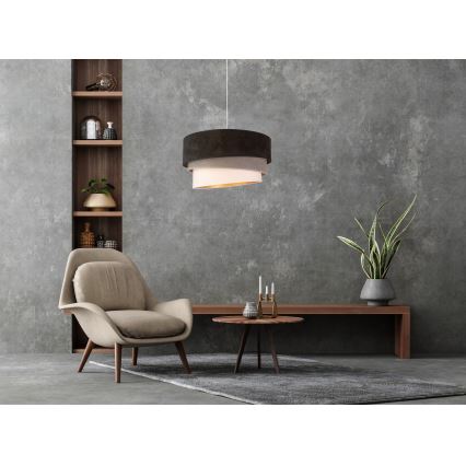 Duolla - Lámpara colgante DEVON 1xE27/40W/230V diá. 45 cm negro/gris/beige
