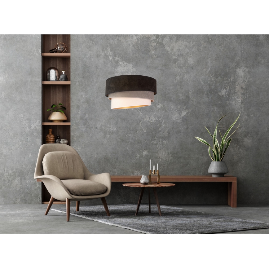 Duolla - Lámpara colgante DEVON 1xE27/40W/230V diá. 45 cm negro/gris/beige