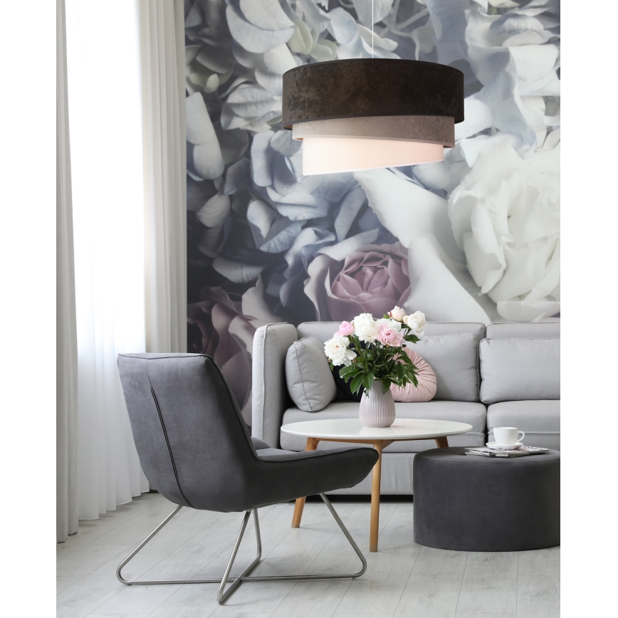 Duolla - Lámpara colgante DEVON 1xE27/40W/230V diá. 45 cm negro/gris/beige