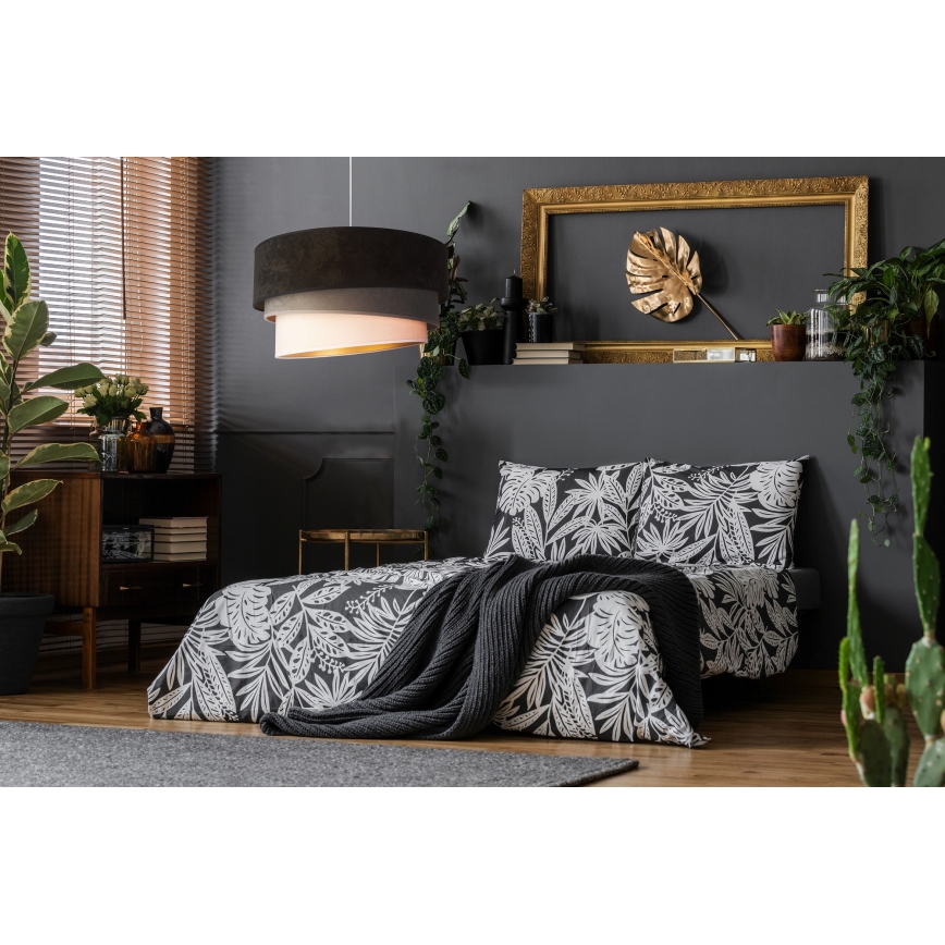 Duolla - Lámpara colgante DEVON 1xE27/40W/230V diá. 45 cm negro/gris/beige