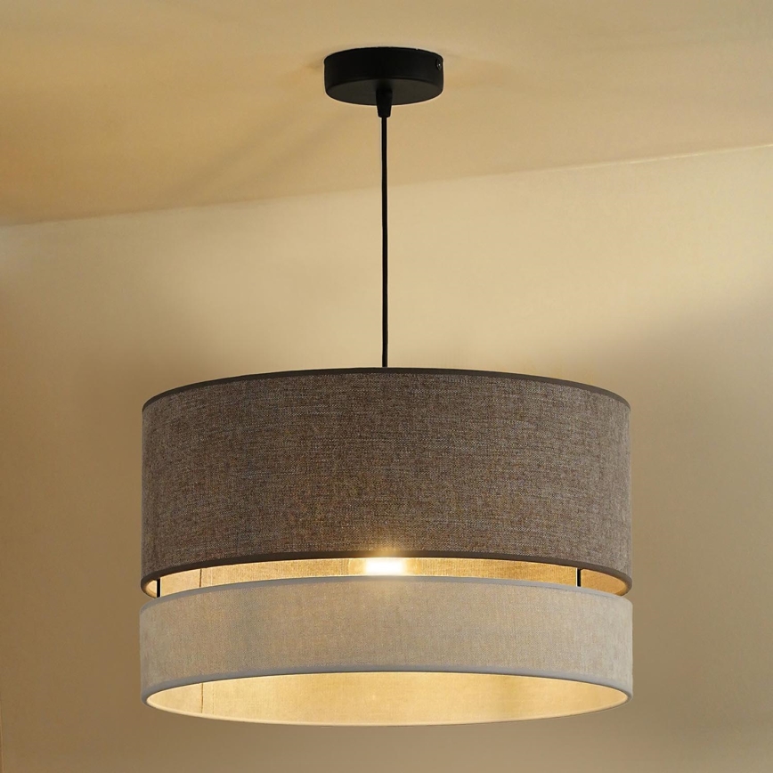 Duolla - Lámpara colgante DOUBLE 1xE27/15W/230V diá. 40 cm marrón/gris