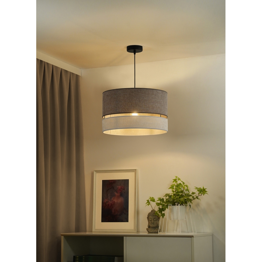 Duolla - Lámpara colgante DOUBLE 1xE27/15W/230V diá. 40 cm marrón/gris