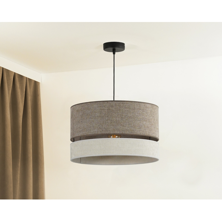 Duolla - Lámpara colgante DOUBLE 1xE27/15W/230V diá. 40 cm marrón/gris