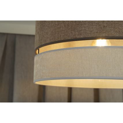 Duolla - Lámpara colgante DOUBLE 1xE27/15W/230V diá. 40 cm marrón/gris