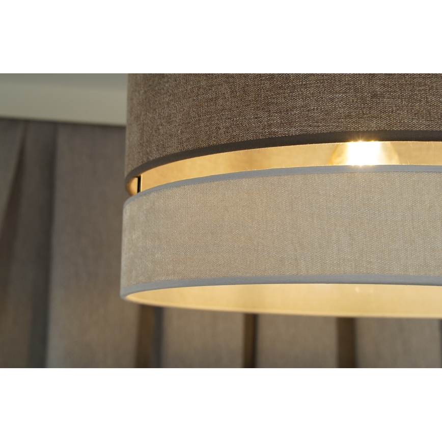 Duolla - Lámpara colgante DOUBLE 1xE27/15W/230V diá. 40 cm marrón/gris