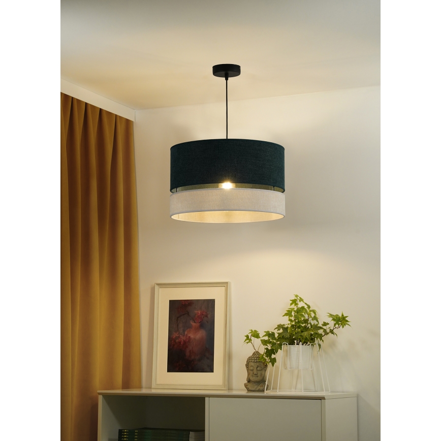Duolla - Lámpara colgante DOUBLE 1xE27/15W/230V diá. 40 cm verde/gris