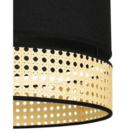 Duolla - Lámpara colgante DOUBLE RATTAN 1xE27/15W/230V diá. 40 cm negro/beige