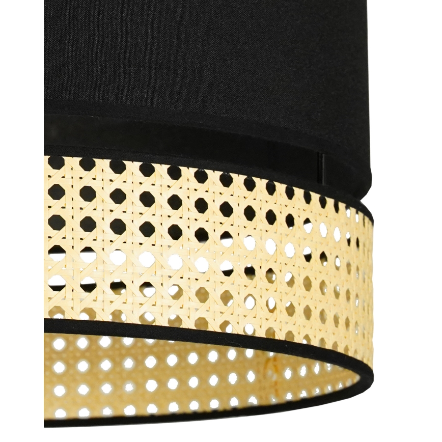 Duolla - Lámpara colgante DOUBLE RATTAN 1xE27/15W/230V diá. 40 cm negro/beige