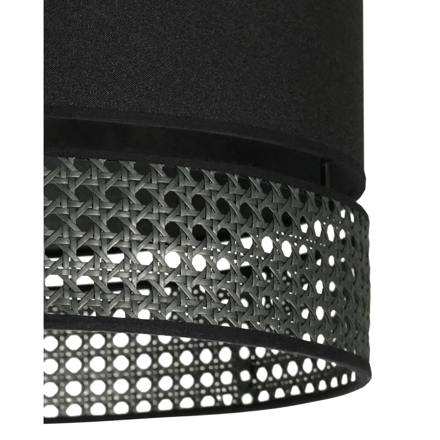 Duolla - Lámpara colgante DOUBLE RATTAN 1xE27/15W/230V diá. 40 cm negro