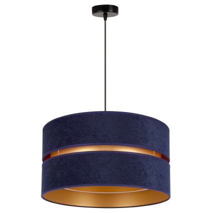 Duolla - Lámpara colgante DUO 1xE27/15W/230V diá. 40 cm azul/dorado