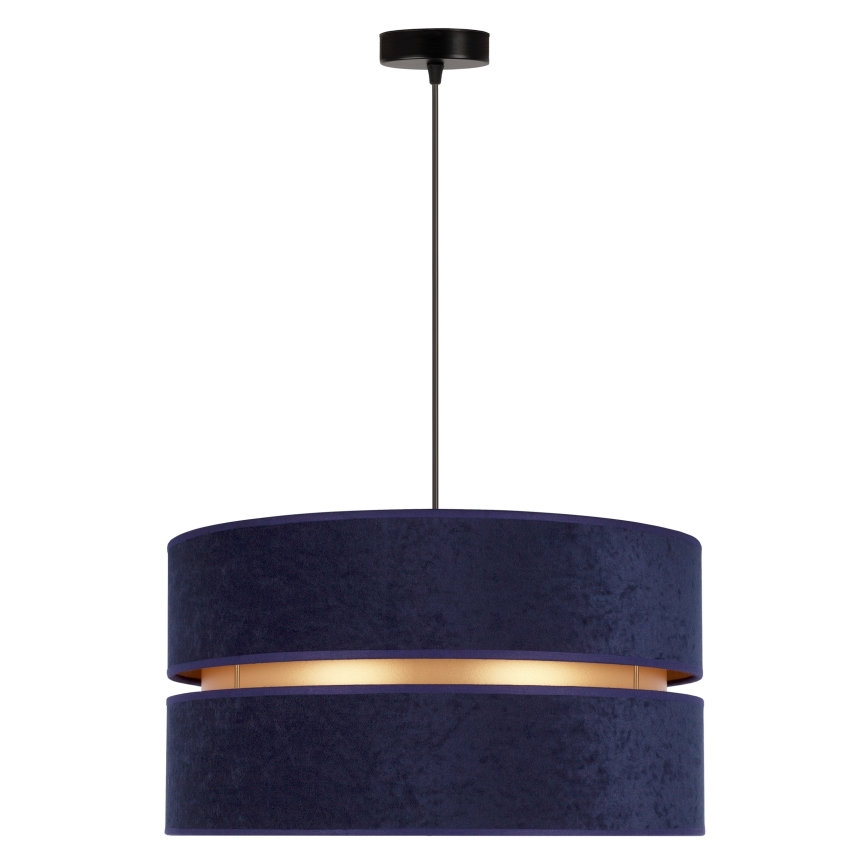 Duolla - Lámpara colgante DUO 1xE27/15W/230V diá. 40 cm azul/dorado