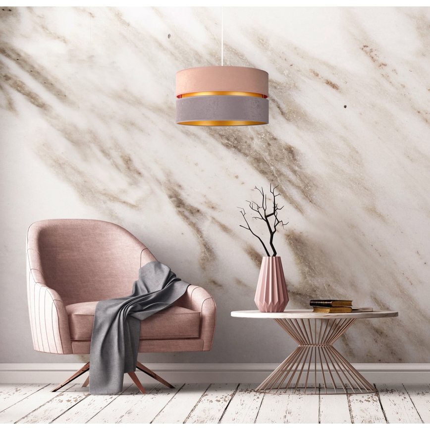 Duolla - Lámpara colgante DUO 1xE27/15W/230V diá. 40 cm beige-gris