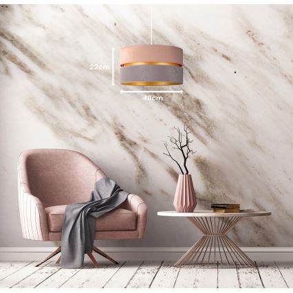 Duolla - Lámpara colgante DUO 1xE27/15W/230V diá. 40 cm beige-gris