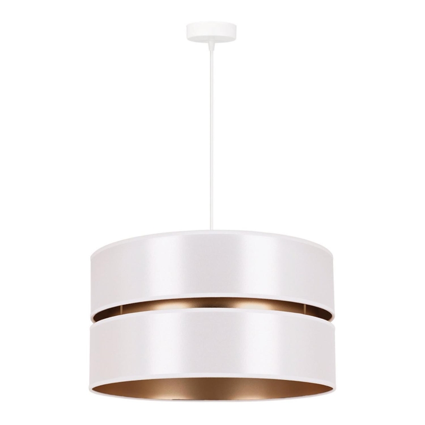 Duolla - Lámpara colgante DUO 1xE27/15W/230V diá. 40 cm blanco/dorado