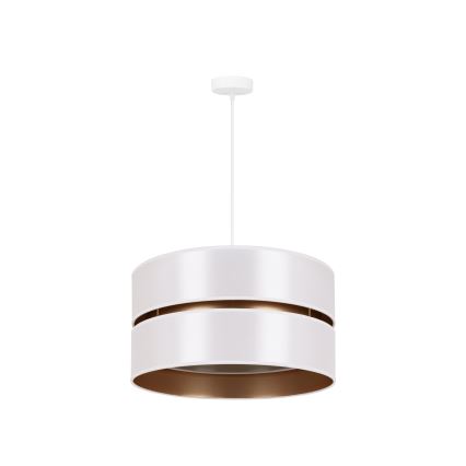 Duolla - Lámpara colgante DUO 1xE27/15W/230V diá. 40 cm blanco/dorado